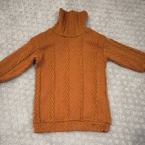 PatPat Orange Cable Knit Sweater Dress
